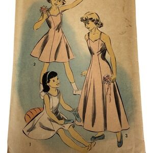1950 Advance Sewing Pattern 5449 Vintage Girls Slip Dress Size 6 Unused